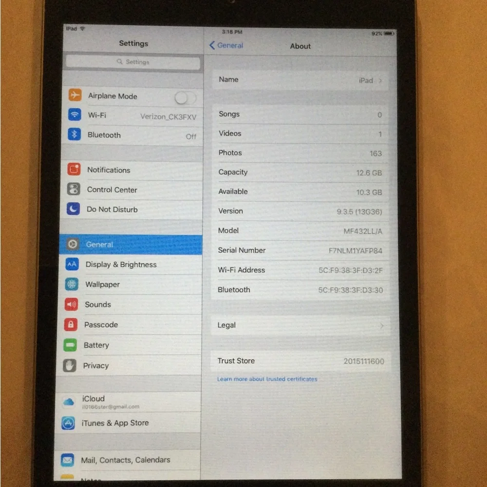 Apple IPad Mini 1 Space Grey 16GB 7.9 in